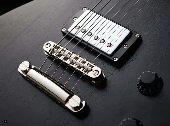  ?? ?? 1 1. Aside from the Whiskerbuc­ker, the Standard comes with a humbucking-sized Duchess P90 single coil (neck) and Banger & Mash (bridge). The beauty of the pickup-swapping concept is you can put the bridge in neck position, or vice versa