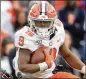  ?? TNS ?? Clemson’s Travis Etienne has averaged more yards per carry than any college player this season.