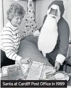  ??  ?? Santa at Cardiff Post Office in 1989