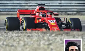  ?? PHOTO: GETTY IMAGES ?? Carlos Sainz, of Spain, drives a 2018spec Ferrari during a fiveday test at the company’s Fiorano test track in Fiorano Modenese, Italy, yesterday.