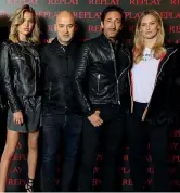  ??  ?? La Mickelson, Matteo Sinigaglia, Adrien Brody, Bar Refaeli