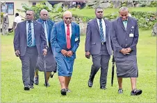  ?? Picture: FILE ?? Prime Minister Sitiveni Rabuka, third from left, on Bau Island for the Great Council of Chiefs meeting last year.