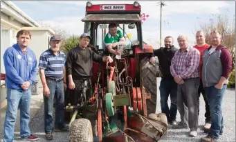  ??  ?? Michael P Donnegan, Ballinglan­na,Causeway arrived home last Friday to be greeted by family and friends. FROM LEFT: Conor and Dan Donnegan,Tom Boyle, Michael Donnegan, Patrick Boyle,Tommy Murphy,Richard Egan and John Martin Carroll.