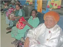  ?? Photo: Charles Chambers ?? Elderly women of the Golden Age Home in Natabua, Lautoka with their blankets presented to them by Minister for Women Rosy Akbar during her visit on Mothers day.