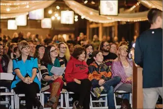  ?? CONTRIBUTE­D PHOTOS ?? Crowds gather at Top of the Market for a PechaKucha evening.