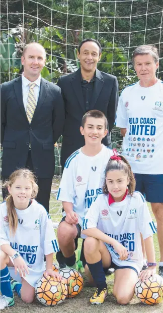  ?? Picture: SUPPLIED ?? Key figures and fans behind the relaunch of Gold Coast United Football Club.