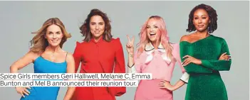  ?? Photos by AFP, AP and courtesy of Twitter.com/spicegirls ?? Spice Girls members Geri Halliwell, Melanie C, Emma