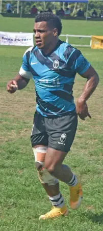  ?? Photo: Waisea Nasokia ?? Napolioni Bolaca plays for Fiji Barbarians at the Fiji Bitter Malomalo 7s at Lawaqa Park, Sigatoka, on May 6, 2022.