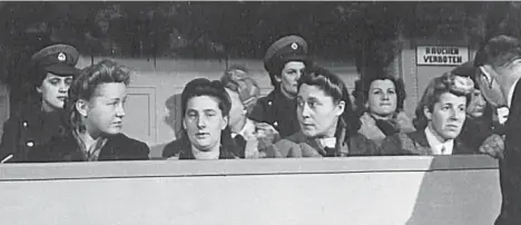  ?? JOHN DA CUNHA/THE NATIONAL ARCHIVES ?? Female guards from Ravensbrüc­k on trial in Hamburg after the war. The trials lasted two years, but the camp’s history was largely forgotten in later decades.