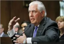  ?? JACQUELYN MARTIN — THE ASSOCIATED PRESS ?? Secretary of State Rex Tillerson testifies on Capitol Hill in Washington, Tuesday before the Senate Foreign Relations Committee.