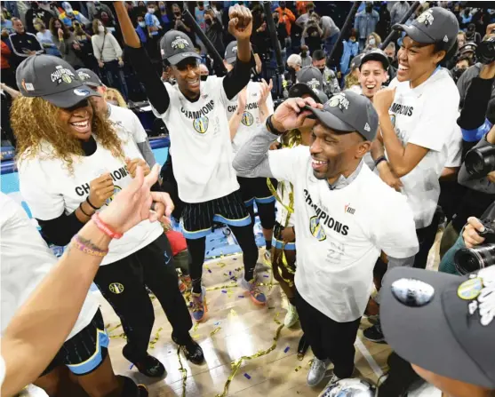  ?? PAUL BEATY/AP ?? Coach James Wade said he wants the defending WNBA champion Sky to exhibit “a sense of urgency from Day 1” of training camp, which opens Sunday.