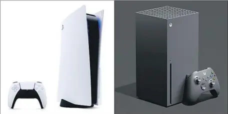  ?? Sony I nteractive Enter t ai nment Microsof t ?? THE SONY PlayStatio­n 5, left, launches Thursday with two editions. The Xbox Series X is set for release Tuesday along with the Series S.