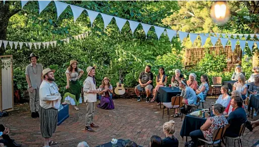  ?? ?? Theatre group The Barden Party will perform Much Ado About Nothing in gardens across the country this summer.