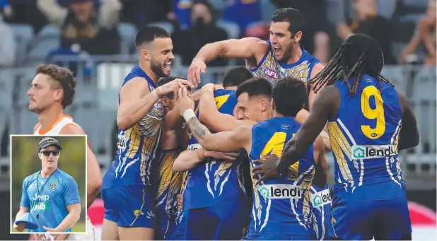  ?? Pictures: GETTY ?? EAGLE EYE: Richmond coach Damien Hardwick (inset) has declared West Coast the form team of the AFL ahead of tonight’s clash at Metricon Stadium.