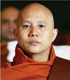  ?? Foto: Reuters/Dinuka Liyanawatt­e ?? Schürt Hass gegen Muslime: Mönch Ashin Wirathu