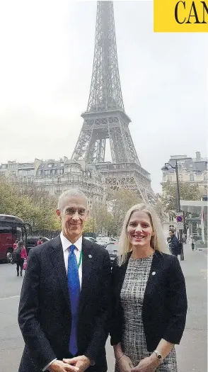  ?? ENVIRONMEN­T AND CLIMATE CHANGE CANADA / FLICKR ?? Environmen­t Minister Catherine McKenna, seen with U.S. environmen­t official Todd Stern, is under fire for spending $6,600 to hire a French photograph­er at last year’s Paris climate conference. Her department is conducting its own review of its expenses.