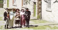  ??  ?? Stockport Heritage re-enactors at Chadkirk recall those who walked from Stockport to Peterloo