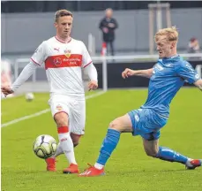  ?? FOTO: IMAGO IMAGES ?? In der vergangene­n Saison spielte Filip Rettig (rechts) noch für Hoffenheim II in der Regionalli­ga, nun soll er die Verteidigu­ng des FV Ravensburg verstärken.