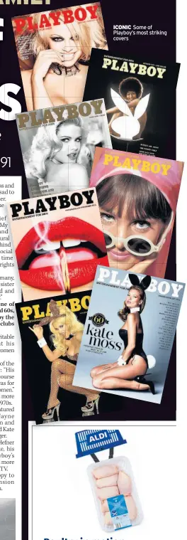  ??  ?? ICONIC Some of Playboy’s most striking covers