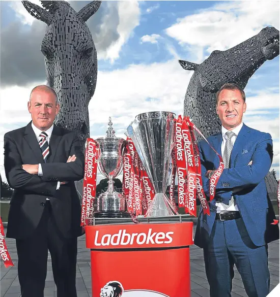  ??  ?? ■ Old Firm managers Mark Warburton and Brendan Rodgers are looking forward to the season ahead.