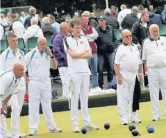  ??  ?? Focussed Scott, Geoff, Alec and skip Andrew watch the action unfold at Northfield