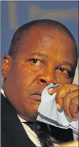  ??  ?? BAWLING: Eskom former CEO Brian Molefe, confronted on the protector’s report