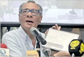  ?? Cortesía ?? El exvicepres­idente Jorge Glas se encuentra en la Embajada de México; la Cancillerí­a de Ecuador ha realizado gestiones diplomátic­as correspond­ientes. /