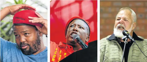  ?? /Sunday Times ?? History’s repetition: Black First Land First’s Andile Mngxitama, left, has compared himself to Eugène Terre’blanche, right, the infamous leader of the Afrikaner Weerstands­beweging. Mngxitama was once a member of the EFF, whose commander-in-chief,...
