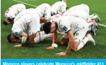  ?? ?? Morocco players celebrate Morocco’s midfielder #11 Abdelhamid Sabiri scoring his team’s first goal during the Qatar 2022 World Cup Group F football match between Belgium and Morocco.