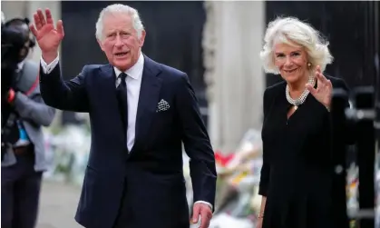  ?? ?? King Charles and Camilla, the Queen Consort, outside Buckingham Palace. Photograph: Olivier Hoslet/EPA