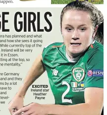  ??  ?? EXCITED Ireland star Heather Payne