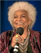  ?? AP ?? Nichelle Nichols in her trailblazi­ng role as Lieutenant Uhura and in 2014.