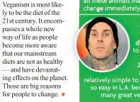  ??  ?? Veganism is most likely to be the diet of the 21st century. It encompasse­s a whole new way of life as people become more aware that our mainstream diets are not as healthy-and have devastatin­g effects on the planet. those are big reasons for people to change.