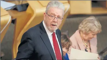  ??  ?? Brexit Minister Michael Russell addresses MSPs in the Scottish Parliament at Holyrood