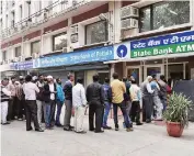  ??  ?? SBI said the cash crunch problem was acute in Andhra Pradesh and Telangana, as the supply of currency from RBI was much less than the usual demand