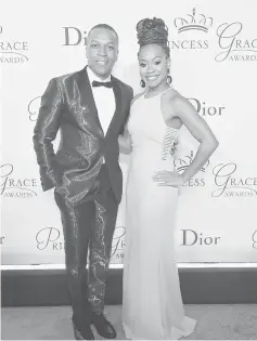  ??  ?? Odom Jr. and Camille Brown attend the 2016 Princess Grace awards gala at Cipriani 25 Broadway on Monday in New York City. — AFP photo