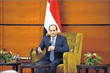  ?? Egyptian Presidency ?? DESPITE CONCERN about repression in Egypt under President Abdel Fattah Sisi, Washington unfroze military aid last month. “The U.S. cares more about security than human rights,” one analyst says.