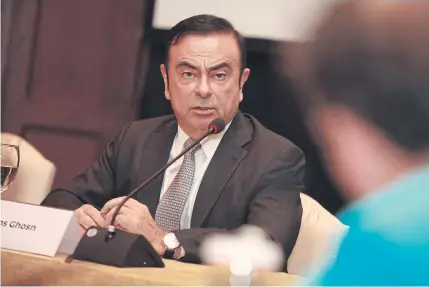  ?? SOMCHAI POOMLARD ?? Mr Ghosn has urged the Thai government to initiate policies that will promote the popularity of eco-friendly cars for the mass market.