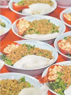  ??  ?? Close-up of the Hakka signature dish of ‘Lei Cha’ and dumpling.