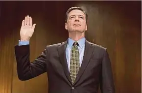  ?? AFP PIC ?? Former Federal Bureau of Investigat­ion chief James Comey has not spoken publicly since his surprise firing last week.