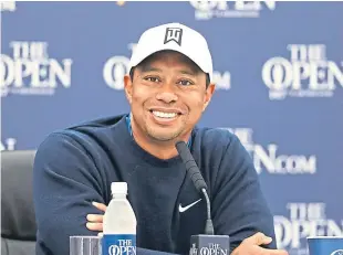  ?? Picture: Dougie Nicolson. ?? Tiger Woods in relaxed mood at Carnoustie.