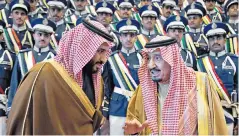 ??  ?? Prince Mohammed, left, reportedly fears his mother will influence King Salman, right
