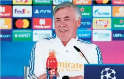  ?? ?? ITALIANO. Carlo Ancelotti respeta al rival de este día, pero apuesta a la experienci­a y casta del Real Madrid en Champions.