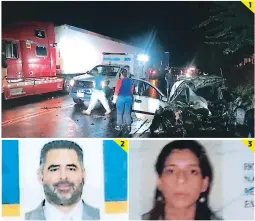  ??  ?? (1) El accidente fue en Pavana, Choluteca. (2) Óscar Cano era abogado. (3) Otra de las víctimas es Stephany Barahona.