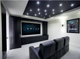  ??  ?? Below right: A home cinema project by smart home specialist Sevenoaks Electrical Installati­on