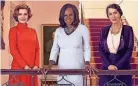  ?? RAMONA ROSALES/SHOWTIME ?? From left: Michelle Pfeiffer as Betty Ford, Viola Davis as Michelle Obama and Gillian Anderson as Eleanor Roosevelt in “The First Lady.”