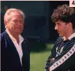  ??  ?? ● 1 Boniperti con John Charles e Omar Sivori: i tre giocarono insieme dal 1957 al 1961 ● 3 Con Michel Platini: il francese arrivò alla Juve (1982-87) proprio grazie all’allora presidente ● 4 Con Alessandro Del Piero, l’unico ad aver segnato di più in...