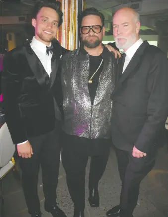  ?? PHOTOS: BILL BROOKS ?? LOOK 2022 chair, Kelly Streit, centre, is the founder and CEO of Mode Models, as well as being a board member of Contempora­ry Calgary. He's pictured with Tiktok star and BOSS model William White, left, and LOOK 2022 honorary co-chair Douglas Coupland at LOOK 2022. The wildly successful Studio 54-themed bash raised nearly $1 million for Contempora­ry Calgary.