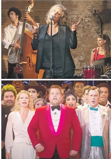  ?? Amazon; Netflix; CBS; Apple TV+ ?? SING IT: Clockwise from top left, Leroy McClain in “The Marvelous Mrs. Maisel”; Damian Nueva Cortes, Joanna Kulig and Lada Obradovic in “The Eddy”; James Corden and cast of “The 73rd Annual Tony Awards”; Hailee Steinfeld in “Dickinson.”