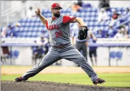  ?? JOHN RAOUX / AP ?? 2003 Cy Young winner Eric Gagne pitched one inning Tuesday for Canada.